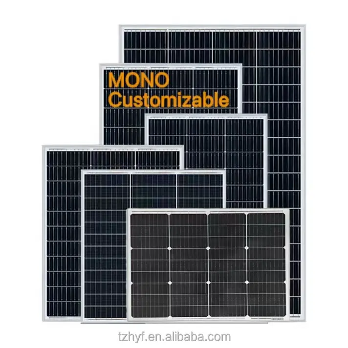 مصنع مخصص صغير للألواح الشمسية أحادية البلورات 10 وات - 120 وات من السيليكون أحادي البلورات/مجموعة من السيليكون للطاقة الشمسية للأضواء الشمسية في الشارع لوح شمسي صغير لشارع لي