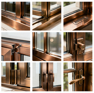 Thanh Lịch chống ăn mòn Khung đồng low-<span class=keywords><strong>e</strong></span> kính cửa sổ cho sang trọng sân golf nhà - Product Image 5