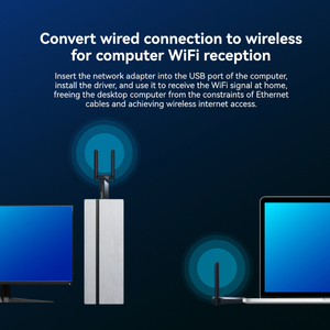 WDN1300H USB adaptörü Dual Band 2.4GHz kablosuz ağ kartı adaptörü WiFi alıcısı dizüstü USB veya masaüstü için - Product Image 5