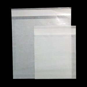 A basso prezzo riciclabile degradabile carta glassinata lucida maneggiata borsa per uso artigianale busta autoadesiva Semi-trasparente - Product Image 3