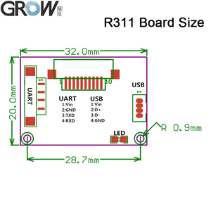 GROW R311 DC4.2-6V 256*360 Pixel Big Touch Area USB UART Fingerprint Scanner <strong>Sensor</strong> Module for <strong>Arduino</strong> Android Free SDK