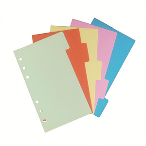 Pestañas de papel personalizadas A4 A5 B5, hoja divisoria de pestañas de color, tarjetas de índice en blanco para cuaderno