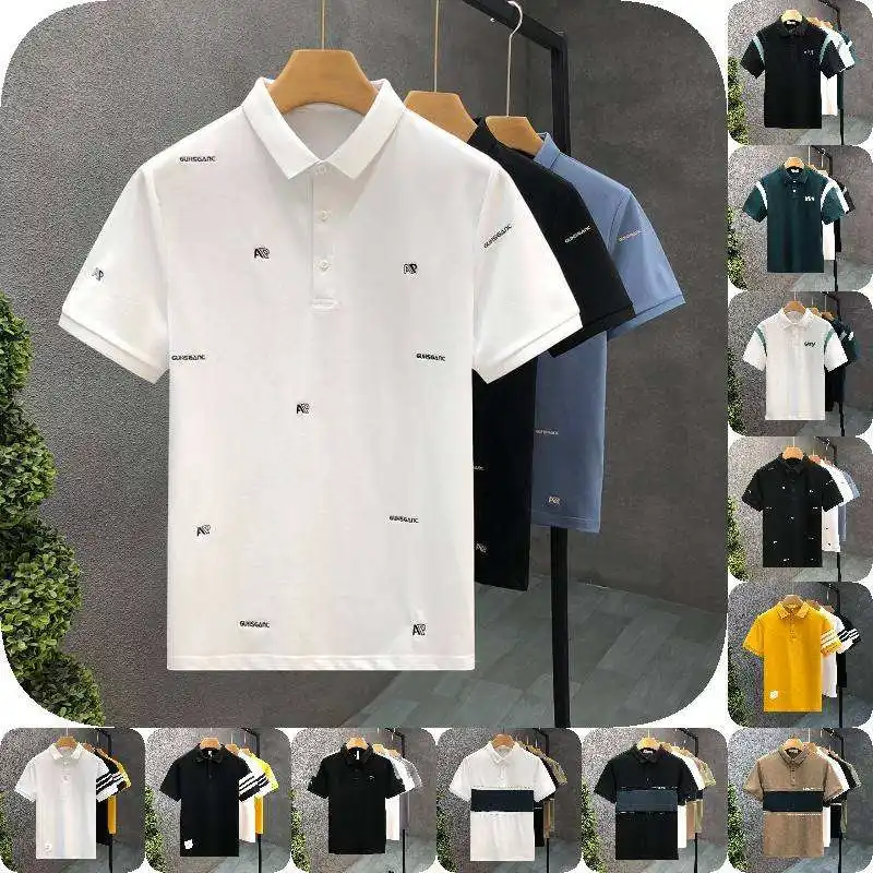 Envío GRATIS con su logotipo bordado 100% algodón logotipo personalizado Polo camisetas para hombres
