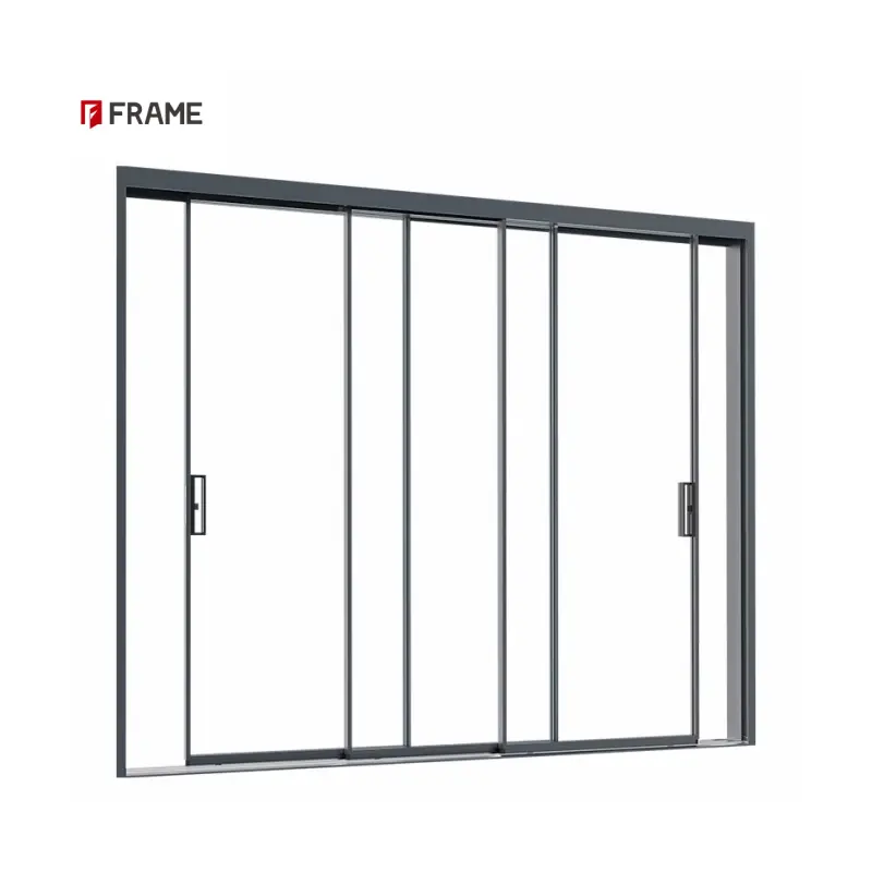 Porte scorrevoli in alluminio porta d'ingresso del negozio con telaio in lega di alluminio vetro temperato porte in alluminio esterno