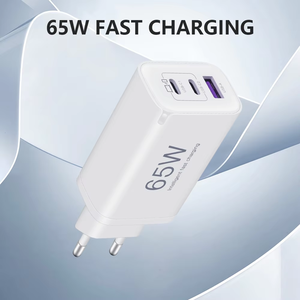 65W PD USB C GaN充電器ライトディスプレイ英国プラグ携帯電話アダプターQC3.0機能付き5V/3A出力9V/2A入力 - Product Image 3