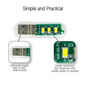 ชุดฝึกการบัดกรีไฟกลางคืน LED แบบ USB โครงการอิเล็กทรอนิกส์แบบ DIY สำหรับการเรียนรู้การบัดกรีการศึกษาที่บ้านและโรงเรียน - Product Image 4