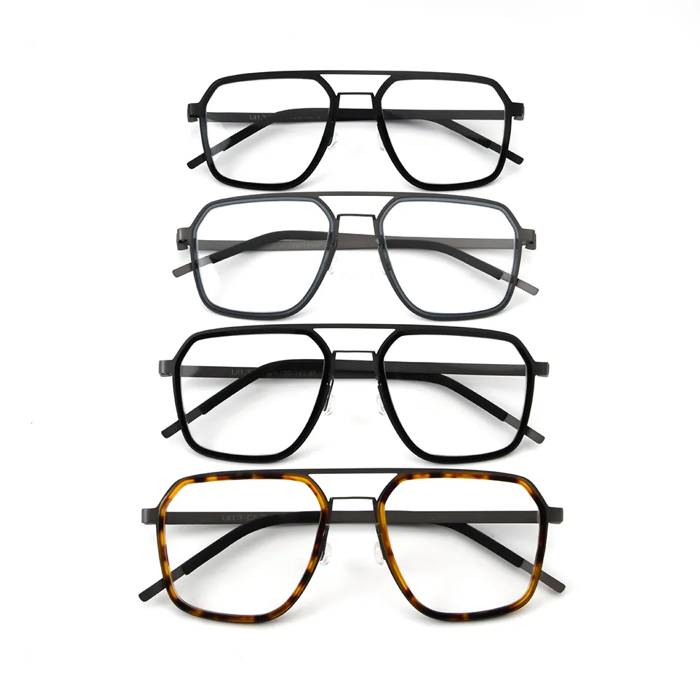 New Eyewear Fashion Eyeglasses Frame Titanium Oversize Polygonal Eyewear Frame