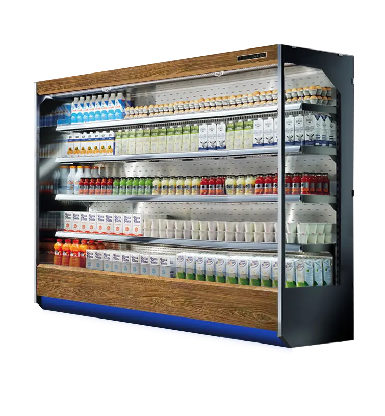 Vendita calda vetrina tridimensionale refrigeratore aperto frutta verdura frigorifero Multi-piano