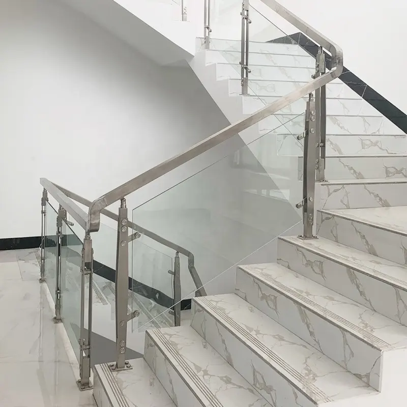 2023 nuevo estilo barandilla de acero barandilla de vidrio barandilla para escaleras interiores
