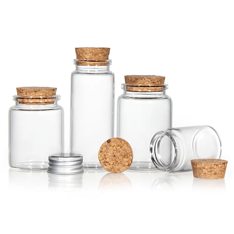 Mini 4ml Empty Small Round Wishing Glass Bottles Clear Perfume Tubular Glass Vial With Cork