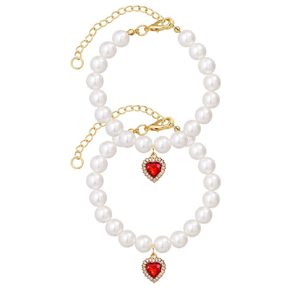 สร้อยคอมุก (หัวใจสีแดง)