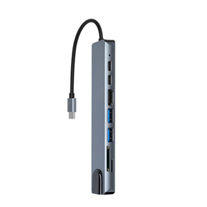 8 in 1 çok fonksiyonlu tip-c HDMI dönüştürücü ağ kartı genişletici yerleştirme istasyonu ile alüminyum alaşım USB Hub - Product Image 5
