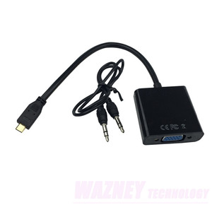 Cable convertidor Mini Micro HDMI a VGA con Extractor de Audio de 3,5mm Cable de conversión PC Mini HDMI macho a VGA hembra adaptador
