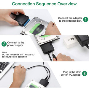 SATA转USB 3.0适配器转换器，USB 3.0转2.5/3.5硬盘驱动器适配器 - Product Image 5