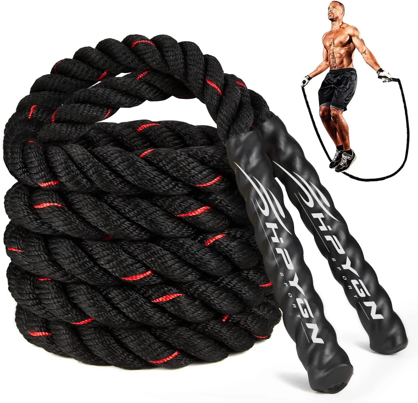 Fitness Nylon Training Rope Climbin Mount 50Mm Cuerdas pesadas Pro Ejercicio Stick Cuerdas de batalla