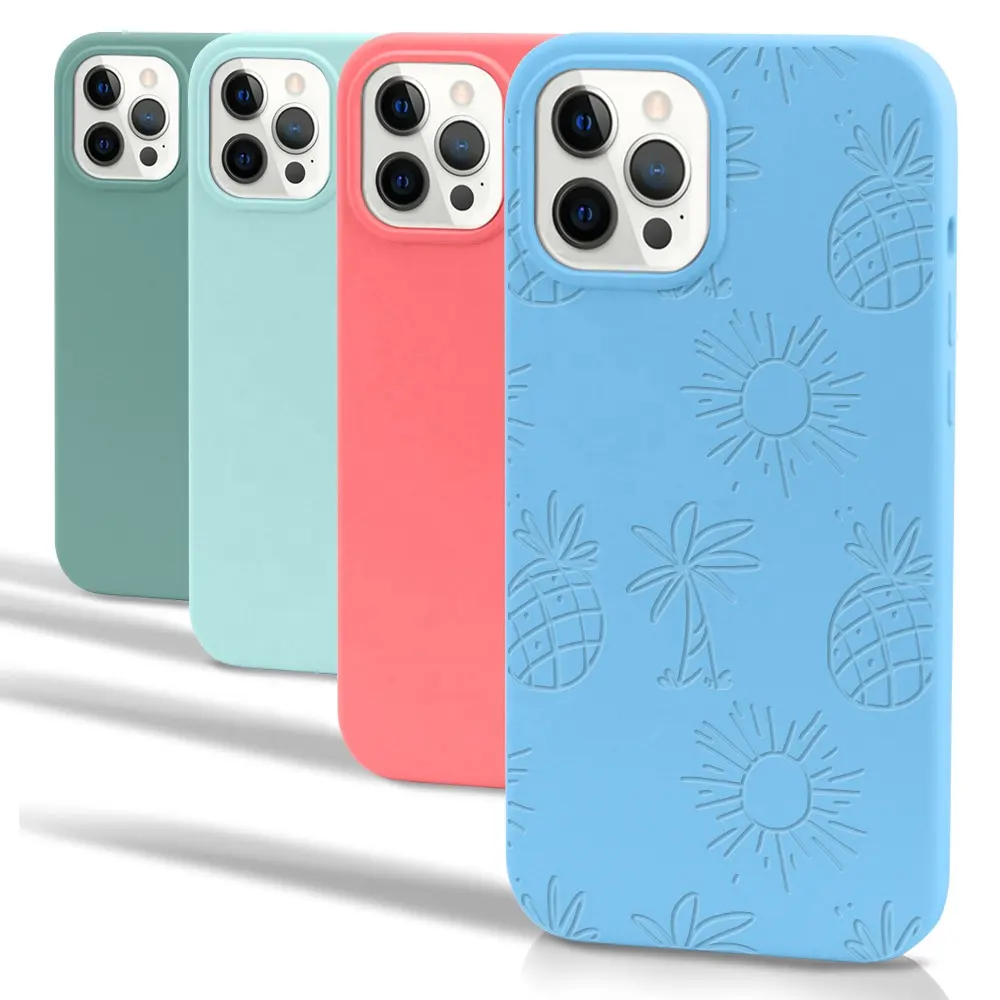 Cover per telefono in silicone duro per pc di design inciso in 3D originale originale originale per custodie in silicone per iPhone apple con logo oem