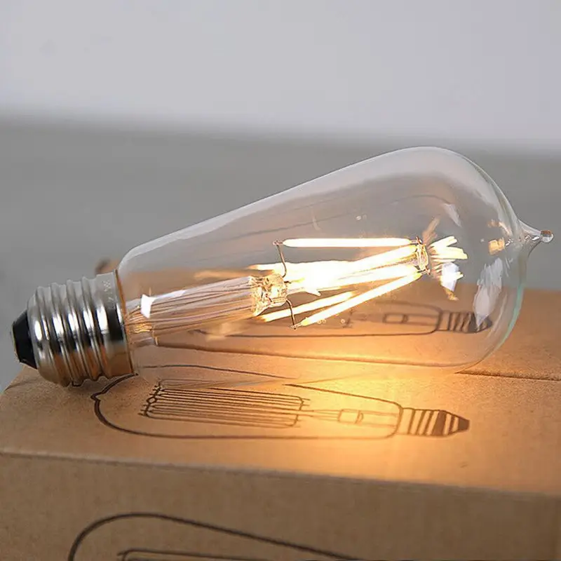 ST64 E27 Ampoule à filament LED à intensité variable 2W 4W 6W Vintage Edison Smart Bulbs