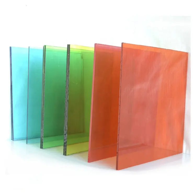 Цветные закаленные цветные светоотражающие Стеклянные листы, ламинированное строительное стекло