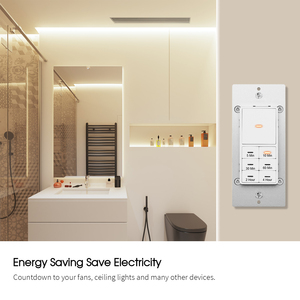 Interruttore a Timer a pulsante remoto certificato ETL interruttore elettrico a 6 Amp con coperchio piastra senza vite per luci ventilatori motori - Product Image 6