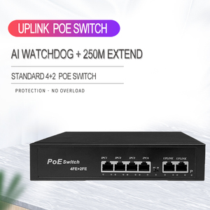 Factory Directly 4 8 <strong>16</strong> 24 Port <strong>Ethernet</strong> RJ45 POE Switch 48V 10/100MB 2 Uplink 250 Meter Network Switches for IP Camera - Product Image 3