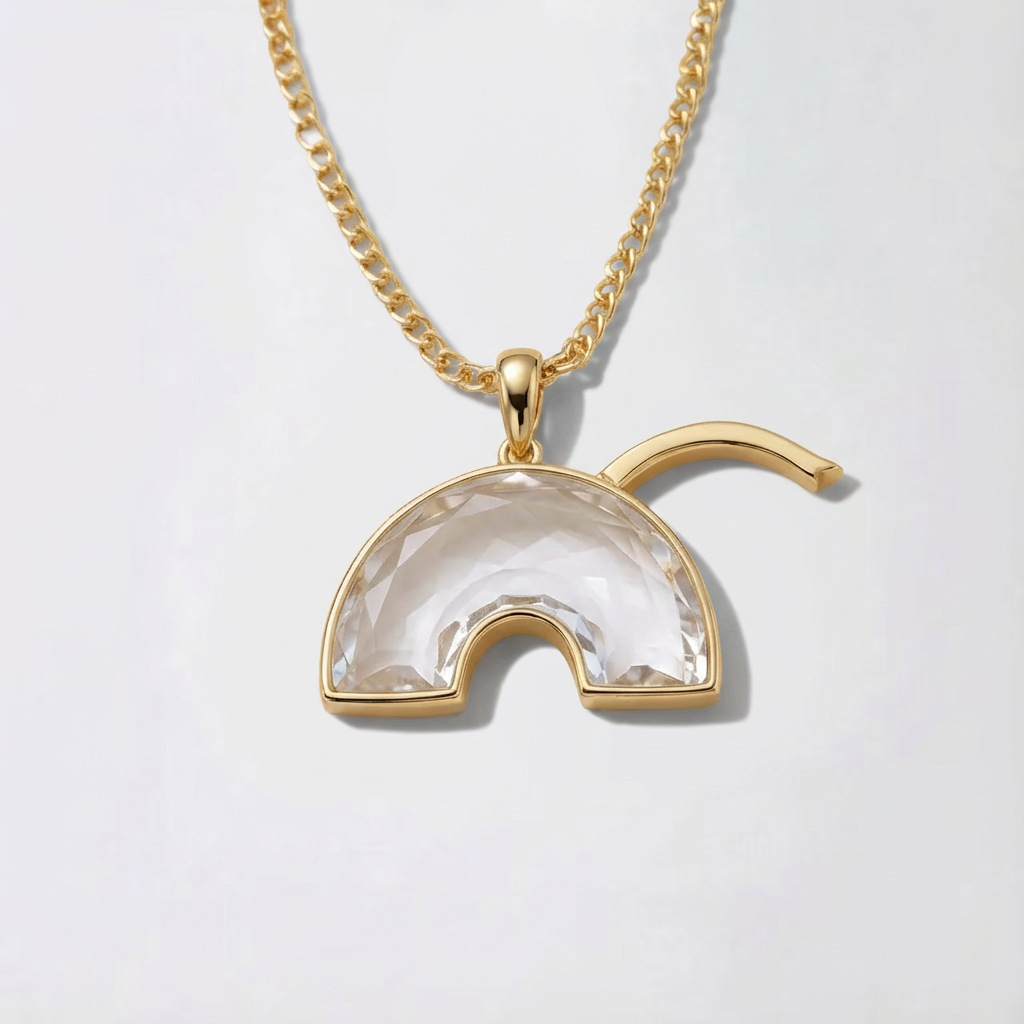 Collier à bascule en verre arc-en-ciel
