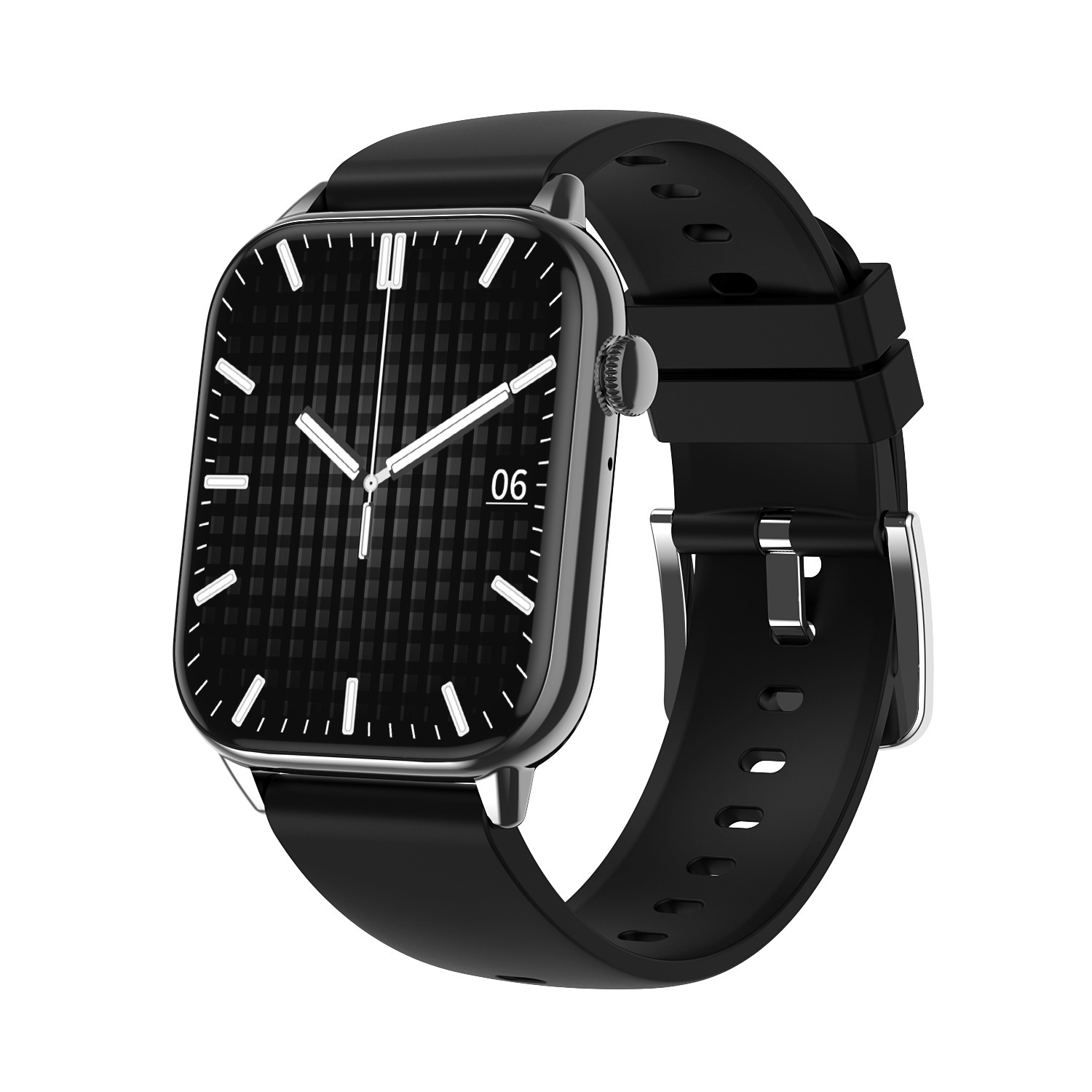 Black silicone watch strap