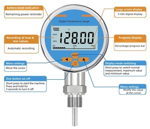 Indicador de temperatura digital Batería AAA Pantalla de valor LCD de 5bits Sensor de resistencia térmica Pantalla de valor Celsius - Product Image 2