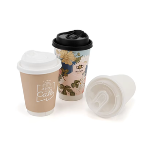 2025コーヒー用ペーパーカップ用シングルまたはダブルウォール漏れプチリッドカバー付き環境に優しい90 <span class=keywords><strong>mm</strong></span>ブラックペーパーカップ