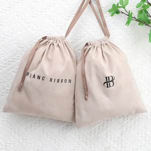 High End Custom Logo Printed Velvet Suede Drawstring Bag for Hat Wig Shoe Cloth Gift Dust Popular Velvet Suede Pouch - Product Image 3