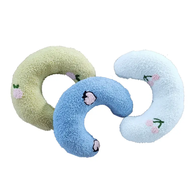 Pet yatak aksesuarları U şeklinde nefes köpek peluş oyuncaklar yastık korumak boyun derin uyku yumuşak kedi yastık evcil hayvan oyuncak