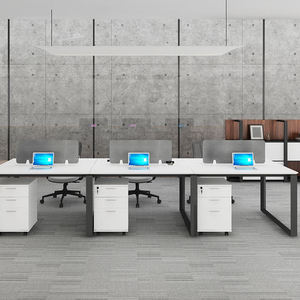 Escritorio DE ORDENADOR DE OFICINA Modular moderno para 4 personas, PC cúbico de madera maciza, Partición de cubículo, estación de trabajo, características extensibles de Metal - Product Image 3
