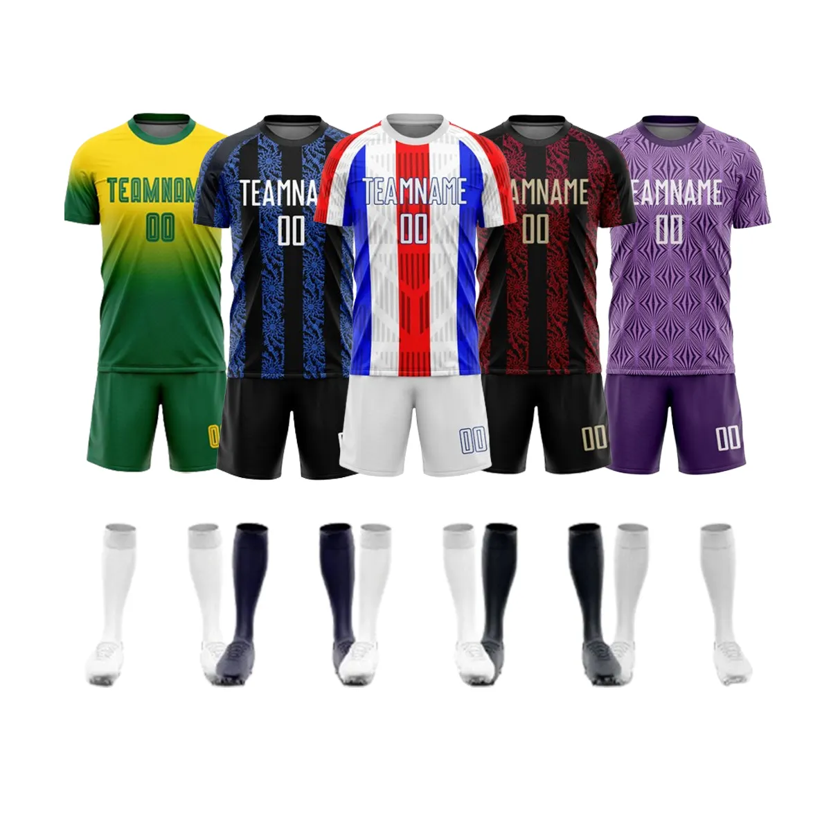 Camisas de futebol masculinas personalizadas baratas para o time espanhol de futebol, calças curtas com design em branco, malha de sublimação, uniforme de futebol, seleção 2024