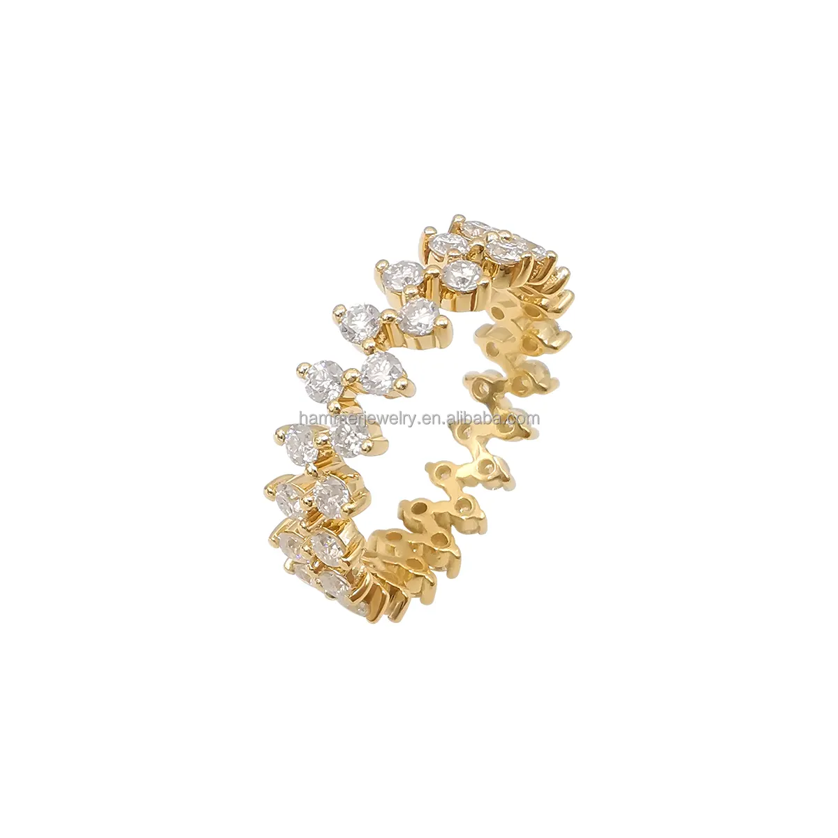 Bijoux personnalisés Bague en or massif 14 carats Bague de mariage en diamant de laboratoire Bijoux fins