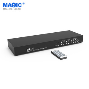 新型16端口USB 2.0 KVM交换机控制台1080P智能热键VGA分离器开关盒16进1出VGA KVM交换机
