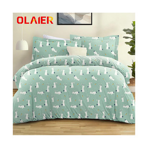 Breathable 100% Digital Print French Style <strong>Bedding</strong> Set Washed Flax Bed Sheet Set - Product Image 6