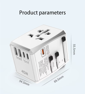 Evrensel çoklu fiş seyahat dönüştürücü fiş 3-in-1 seyahat soketi 2 Usb + 3 tip-c şarj portu ile çok anahtarı fişler - Product Image 5