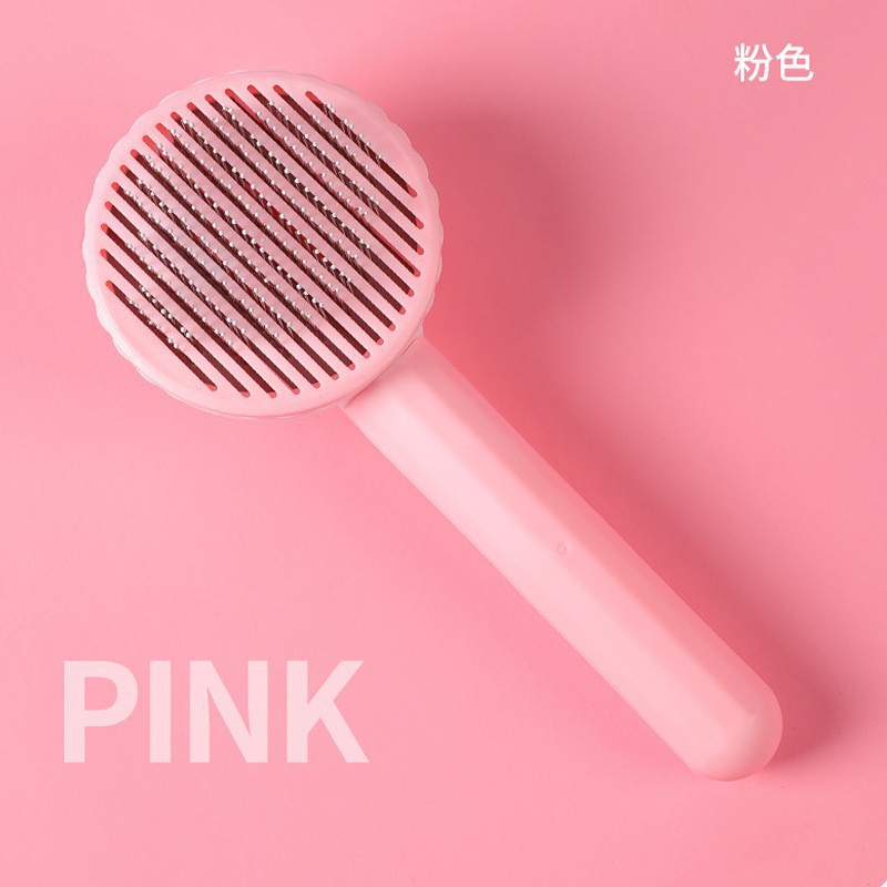 Peigne à fleurs - rose et blanc