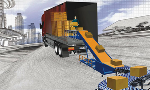 Concentrare macchine per container scaricatore di carico per autocarro di scarico convedyor trasportatore a rulli telescopici