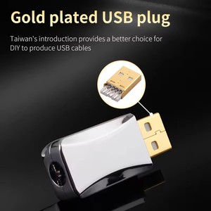 USB 1.0 2.0插头A B端口音频电缆连接器公镀金插入镀镍合金屏蔽 - Product Image 5