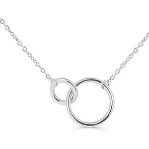 Infinity Minimal Dainty çift daire kolye birlik bağlantı birbirine kolye narin katmanlama kolye basit - Product Image 4