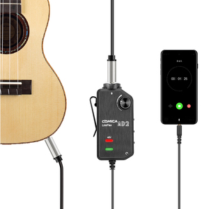 Adaptador/Interfaz de preamplificador de audio Comica LinkFlex AD2 XLR/6,35mm para cámara y teléfono inteligente compatible con alimentación fantasma de 48V - Product Image 3