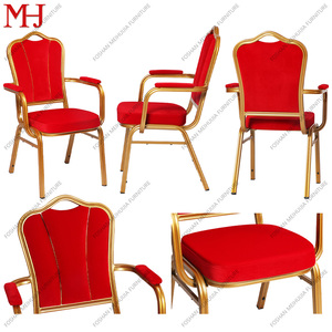 Taşınabilir 2.0mm kalınlığı alüminyum altın kol dayama ziyafet salonu sandalye dayanıklı oturma odası daire hastane kullanımı için satışa - Product Image 2