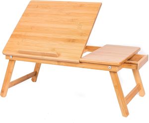 Combohome Bed Serving Tray Height Adjustable Foldable <strong>Notebook</strong> <strong>Computer</strong> Desk Breakfast <strong>Table</strong> Bamboo Laptop Desk for Bed - Product Image 4