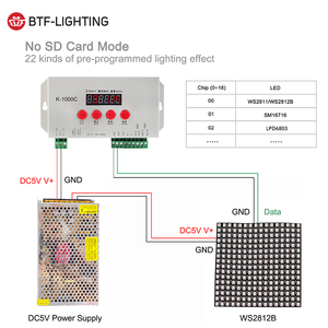 DC5-24V Programmable Led <strong>Controller</strong> 1500 <strong>Pixels</strong> K-1000C Led <strong>Pixel</strong> Strip <strong>Controller</strong>