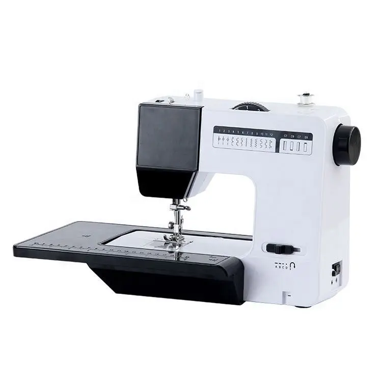 Máquina de costura portátil de couro, pequena máquina de costura doméstica com braços longos