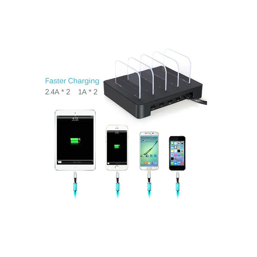 ABS חומר, 4 יציאות מיני USB שולחן עבודה טעינת Stand ארגונית