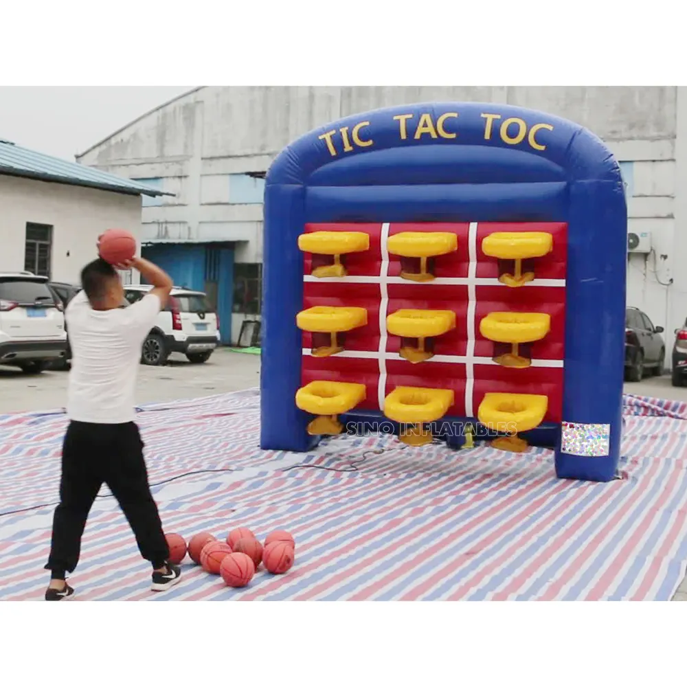 9 ลูกบาส TIC TAC TOE เกมคาร์นิวัลพองสําหรับเด็ก N ผู้ใหญ่การสร้างทีมกลางแจ้งหรือความบันเทิง