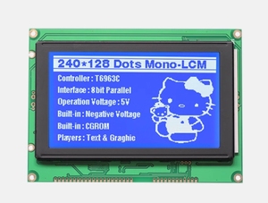 240128 <strong>LCD</strong> display <strong>module</strong> LCD240128 T6963C controller 5V <strong>input</strong> blue