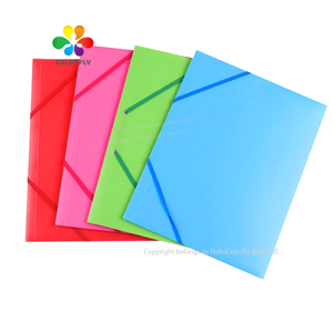 Carpetas de documentos de alta calidad, caja de archivos de plástico, caja de almacenamiento de archivos colorida, caja de tamaño personalizado, archivo para oficina con correas - Product Image 1