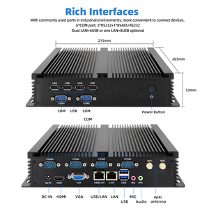 Intel Core i5 i7 Mini PC 2 LAN 6 COM NIC RS232 RS485ファンレス産業用組み込みコンピューター (SIMカードスロット付き) - Product Image 5